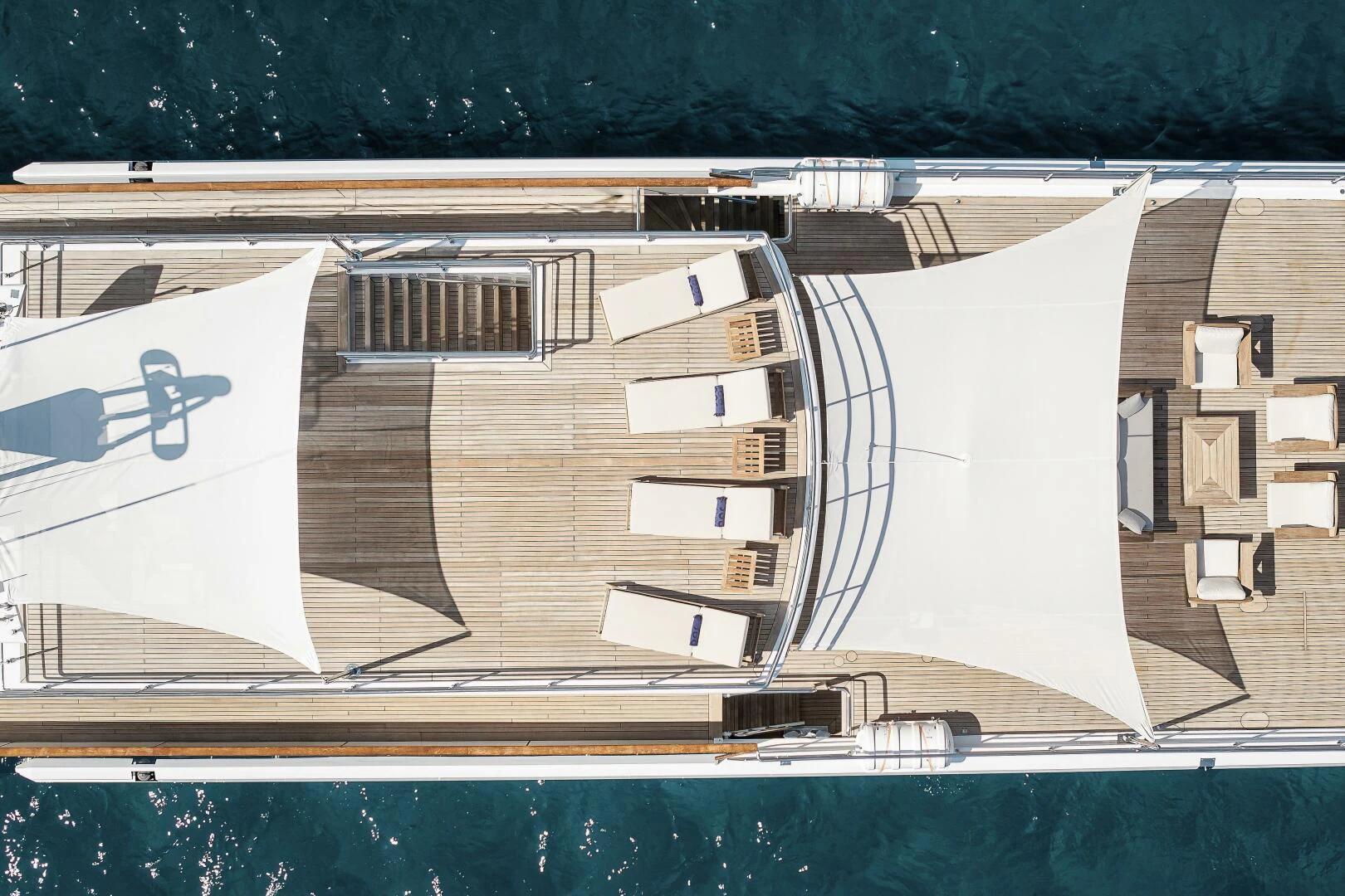 a building with many windows aboard AZTECA Yacht for Sale