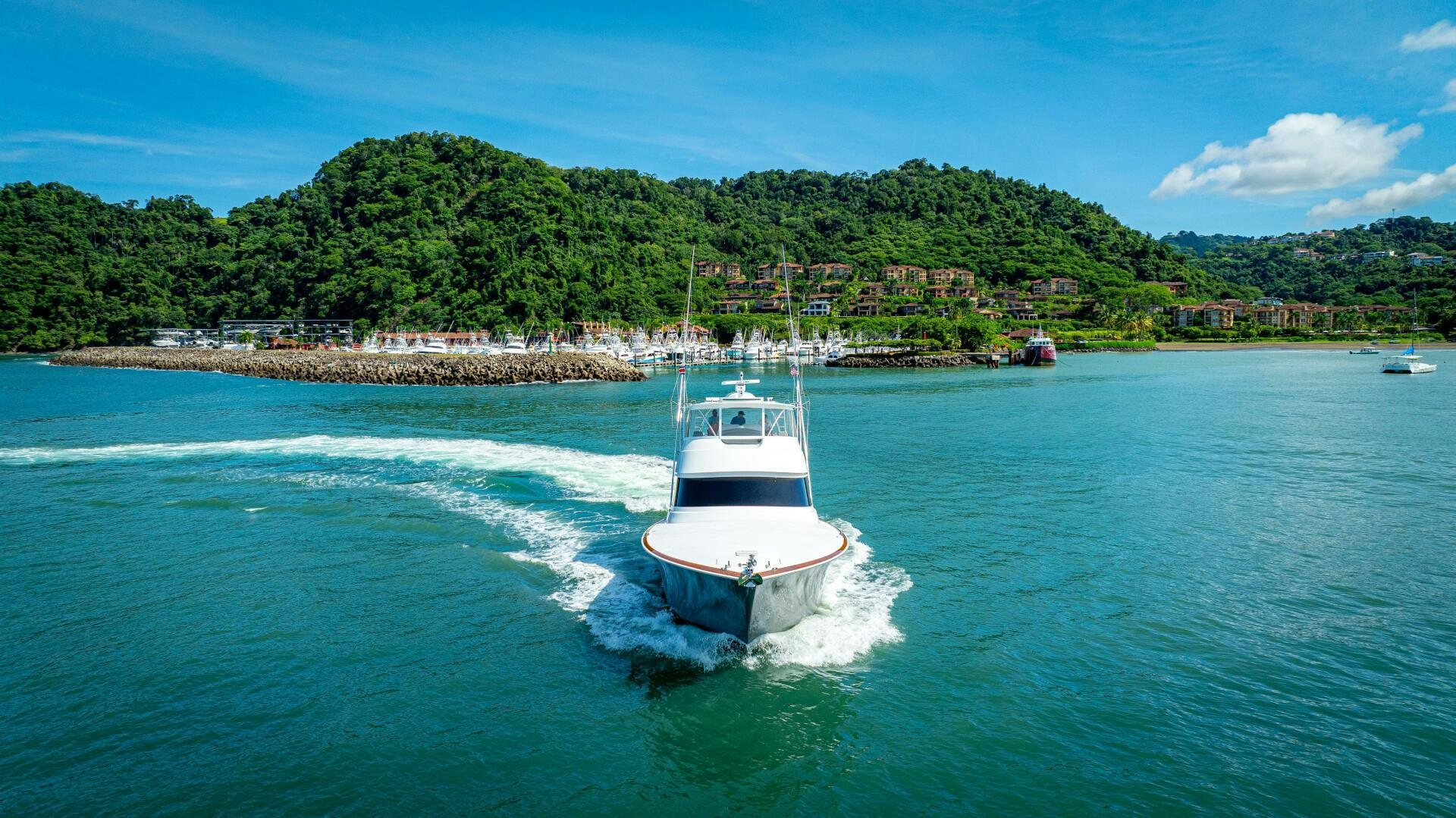 a boat on the water aboard PURA VIDA Yacht for Sale