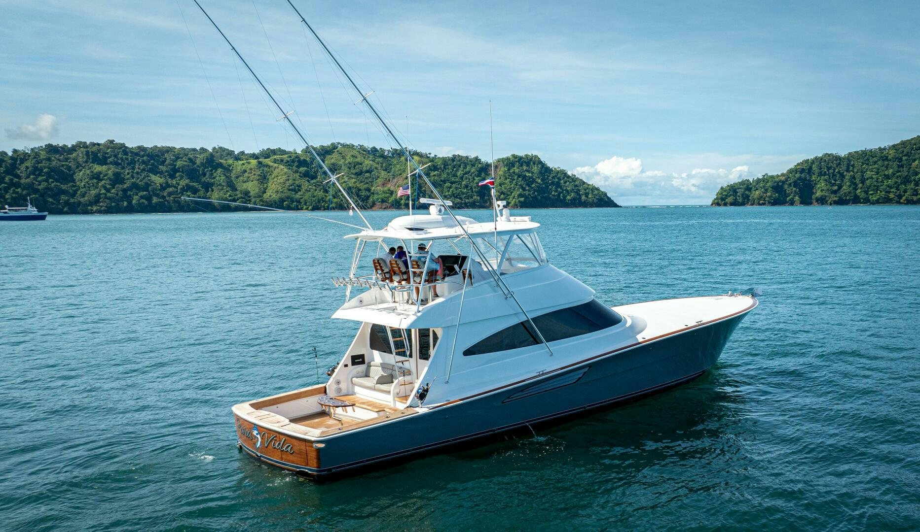 a boat on the water aboard PURA VIDA Yacht for Sale