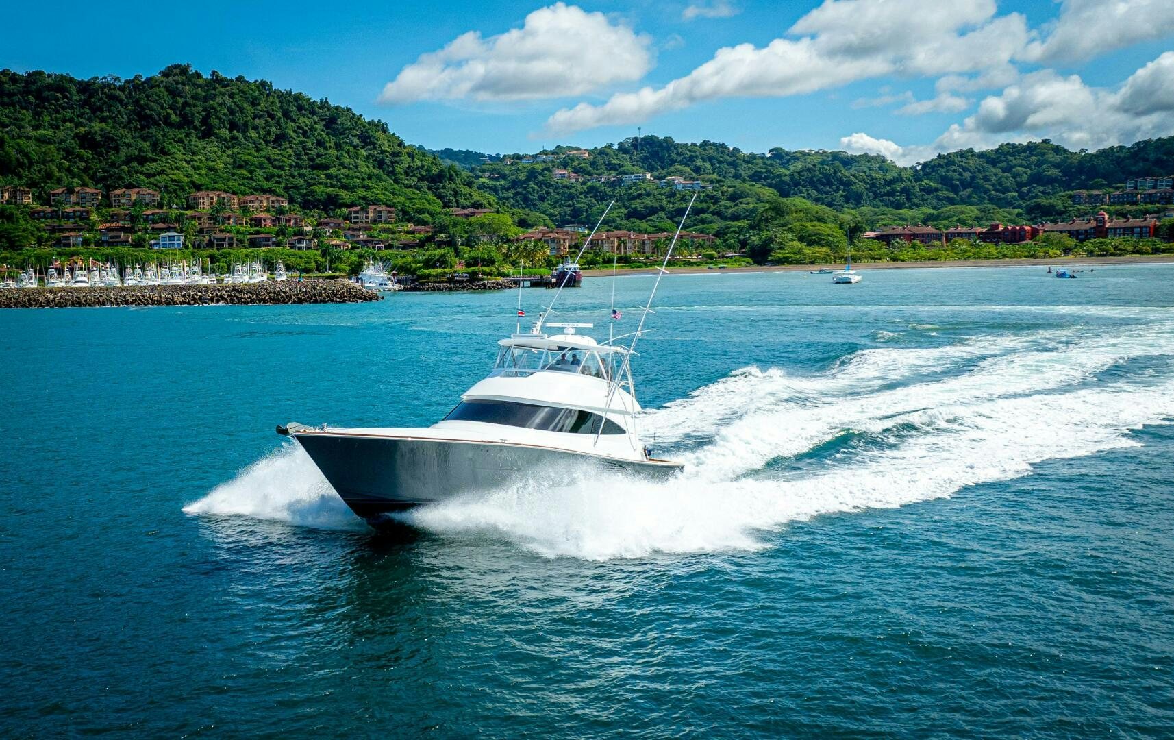 a boat on the water aboard PURA VIDA Yacht for Sale