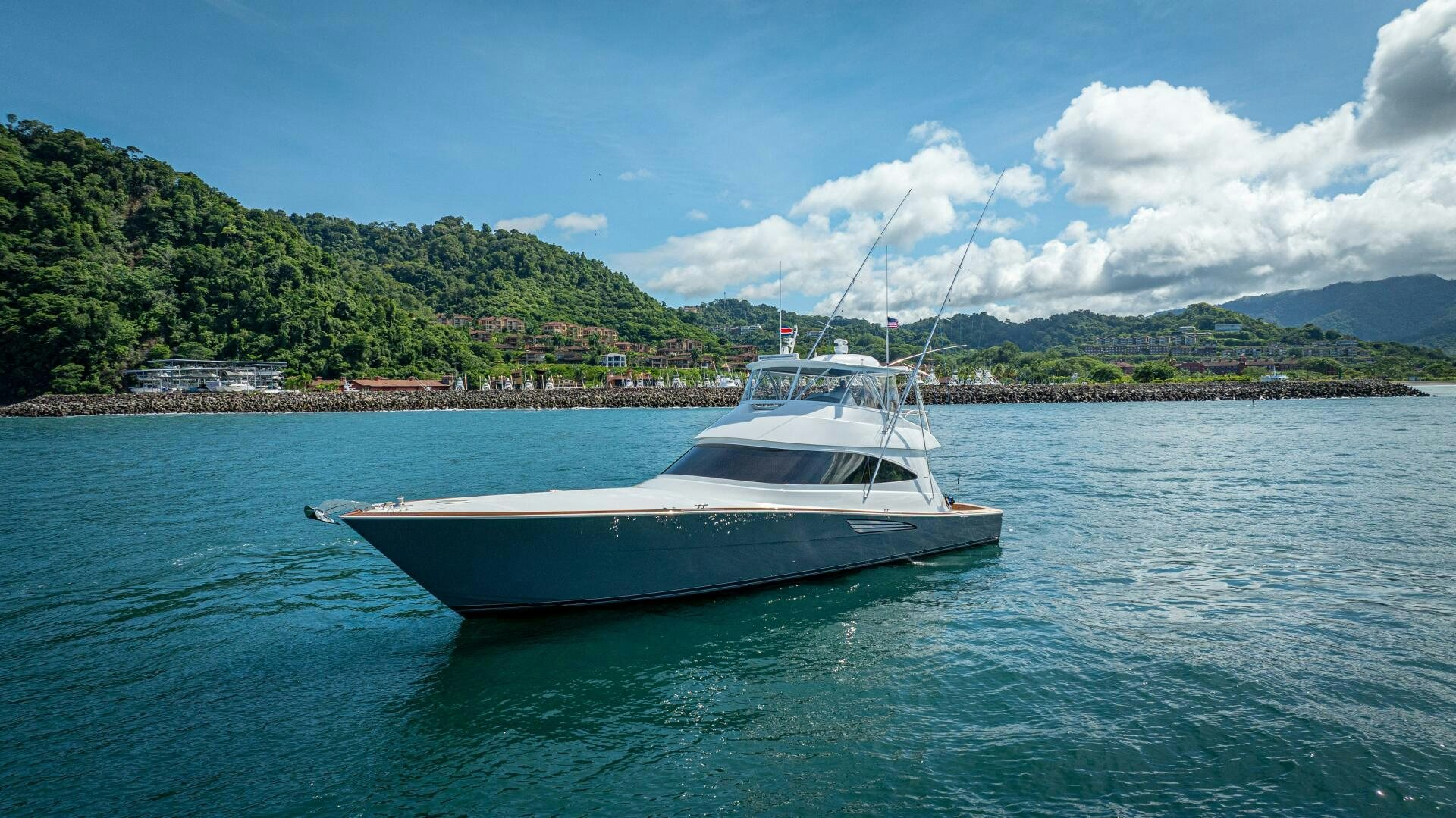 a boat on the water aboard PURA VIDA Yacht for Sale