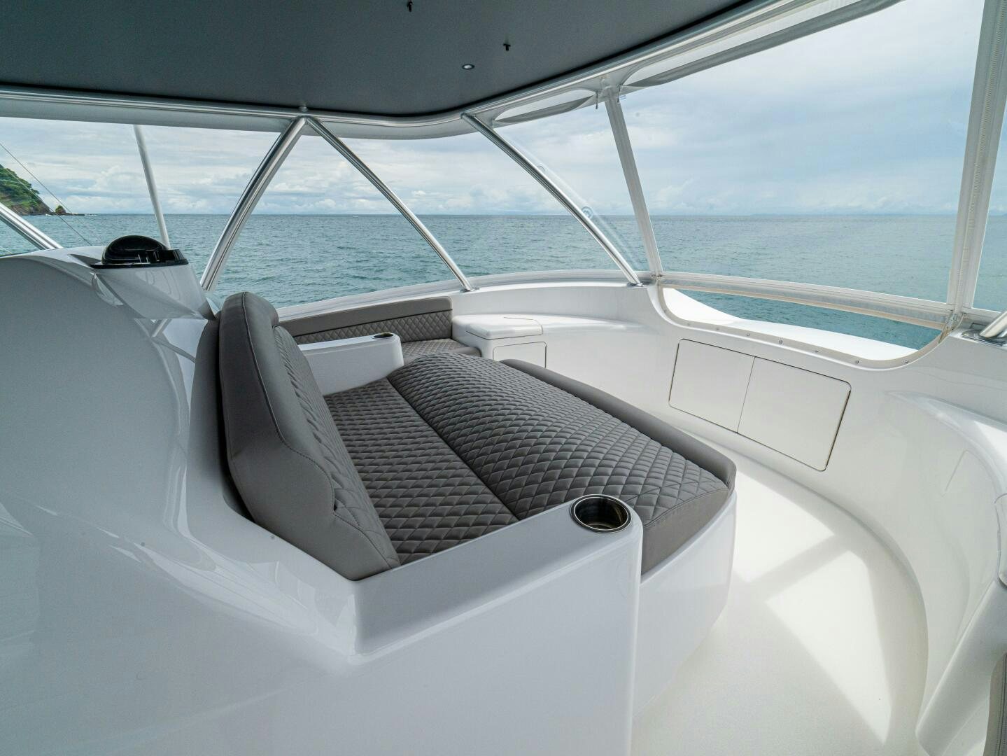 the inside of a car aboard PURA VIDA Yacht for Sale