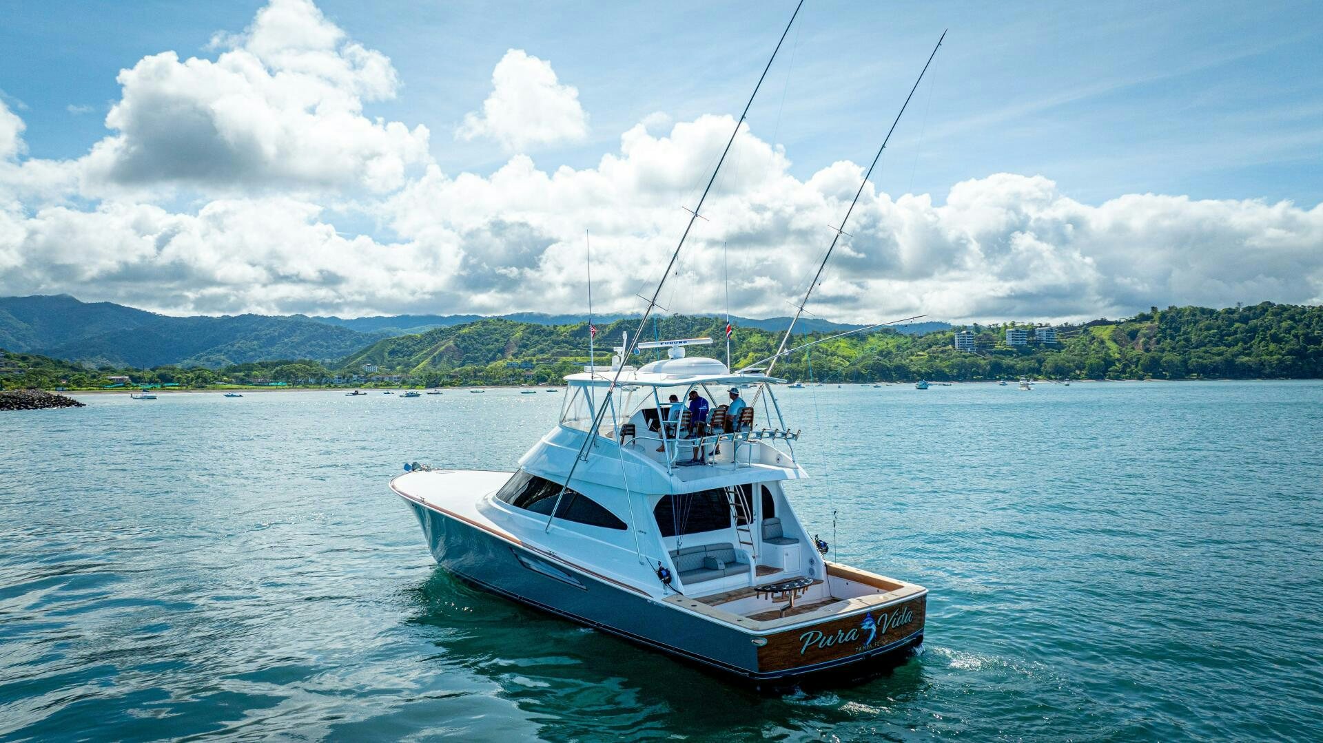 a boat on the water aboard PURA VIDA Yacht for Sale