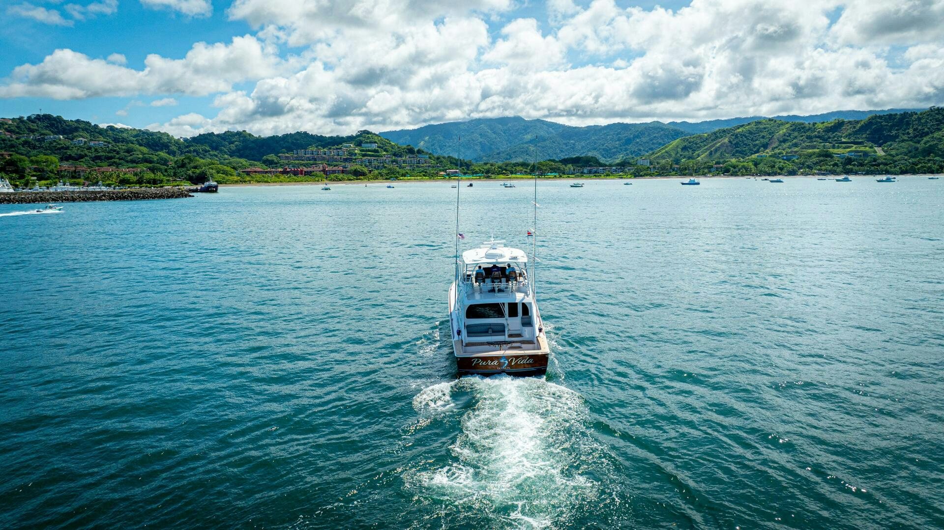 a boat on the water aboard PURA VIDA Yacht for Sale
