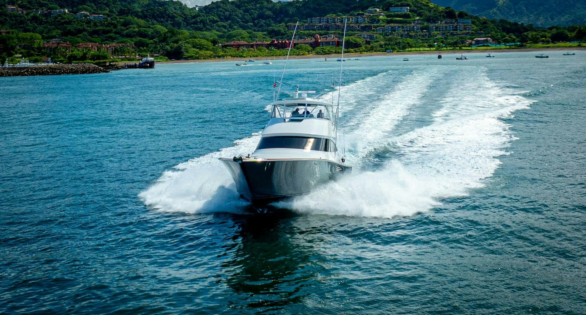 a boat on the water aboard PURA VIDA Yacht for Sale