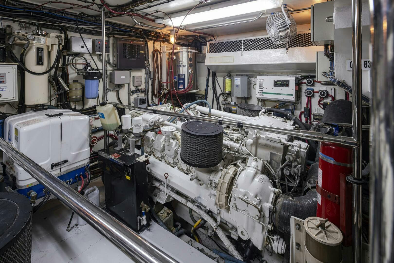 a room full of machinery aboard LISA SEA I Yacht for Sale