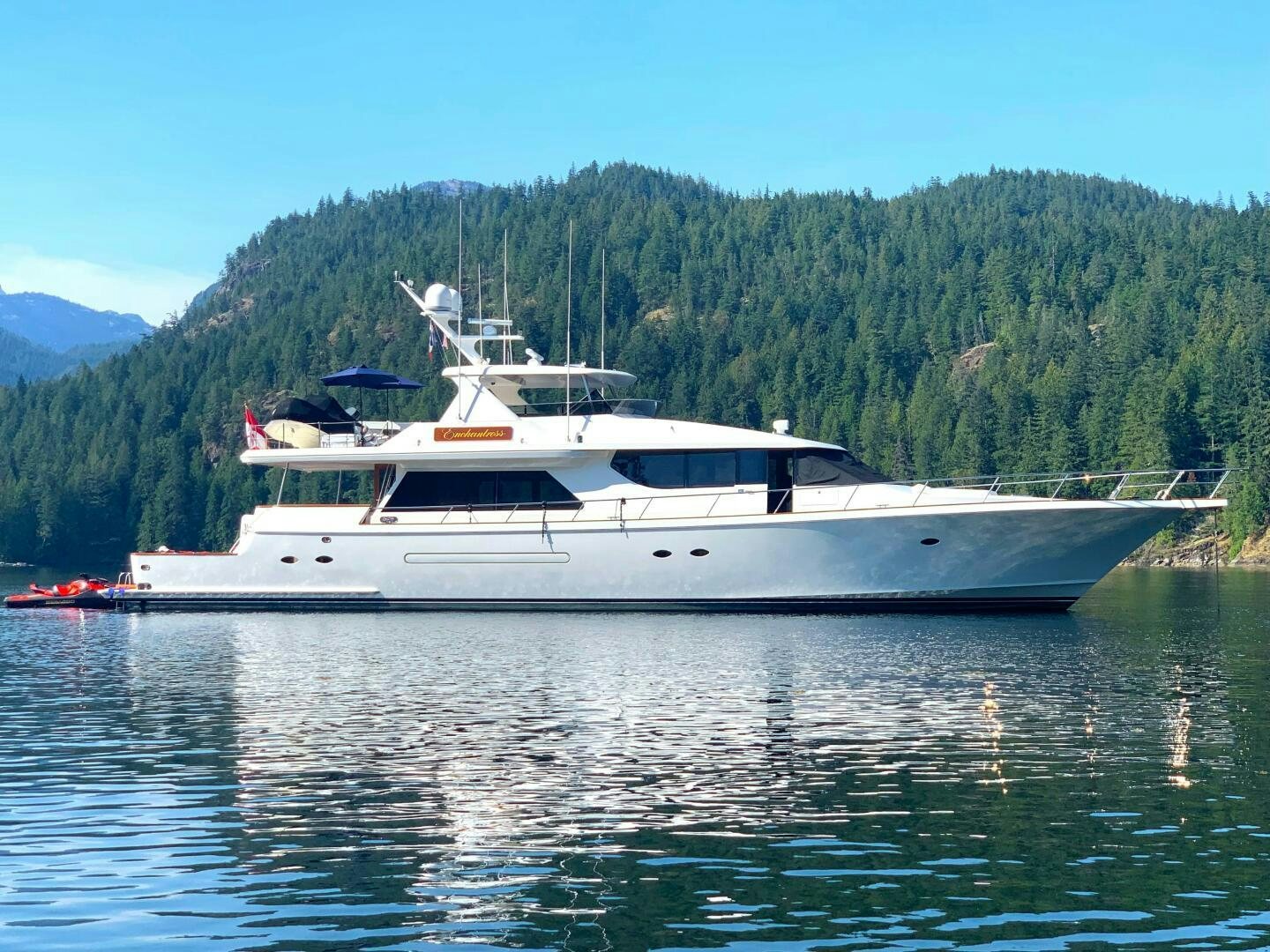 a boat on the water aboard ENCHANTRESS Yacht for Sale