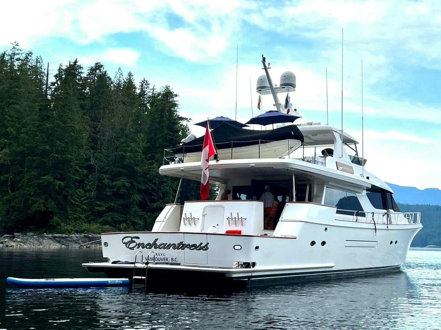 a boat on the water aboard ENCHANTRESS Yacht for Sale