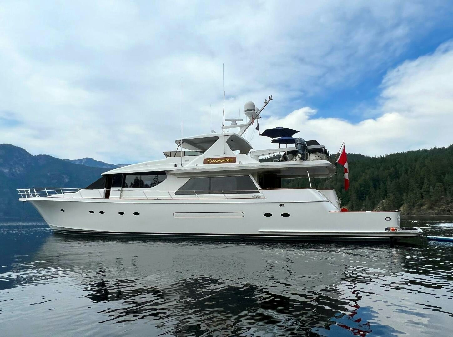a boat on the water aboard ENCHANTRESS Yacht for Sale