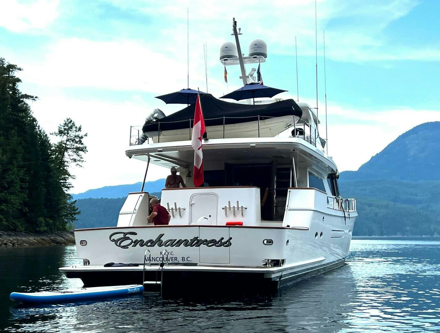 a boat on the water aboard ENCHANTRESS Yacht for Sale