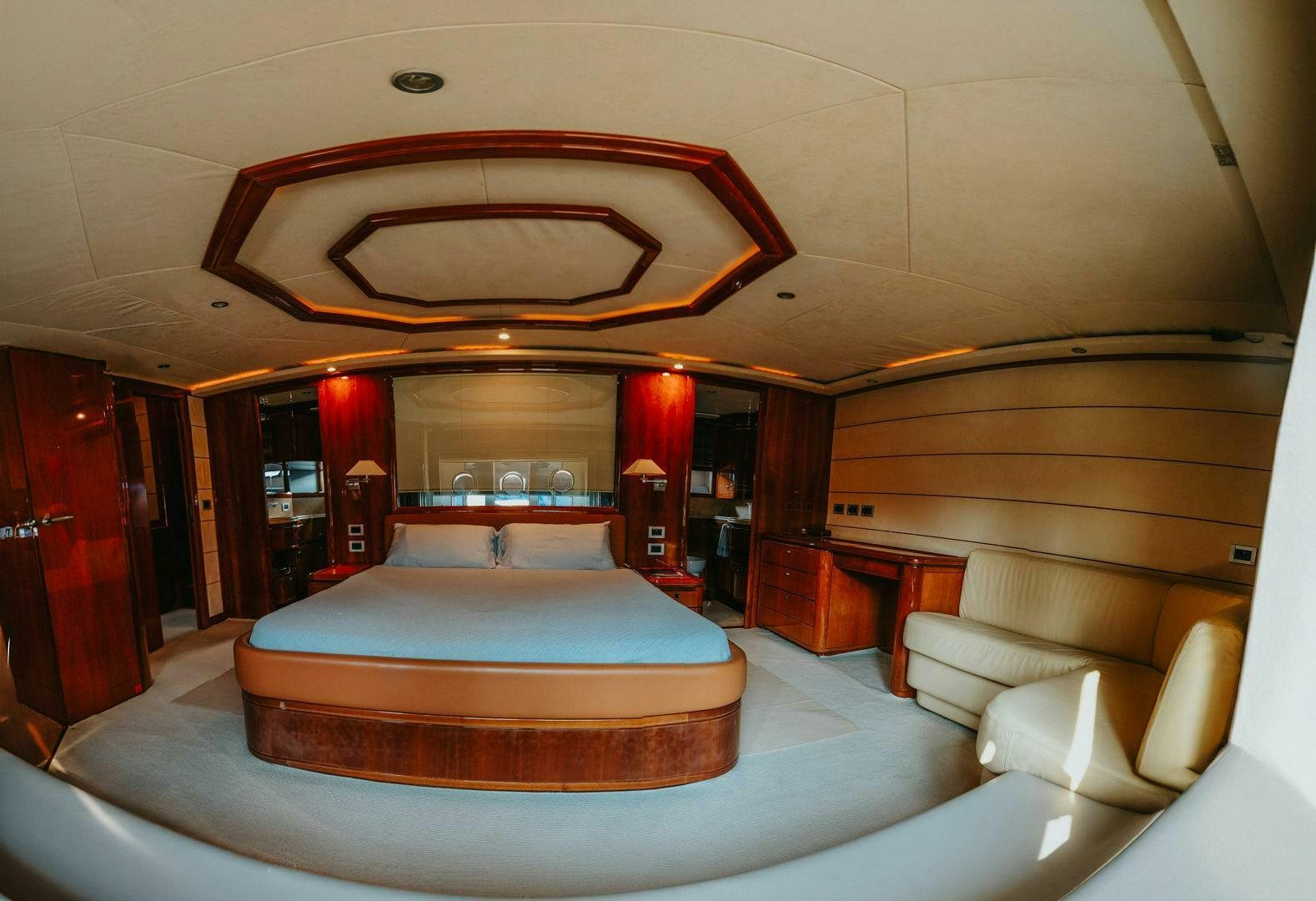 a large room with a pool table aboard LOS ESQUINKLES Yacht for Sale