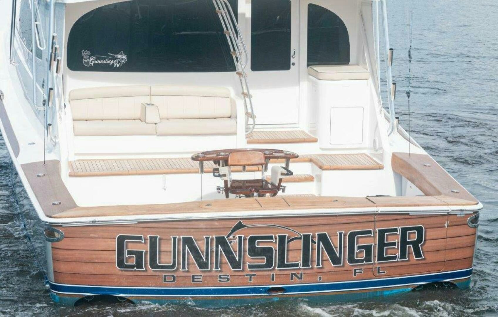 a boat on the water aboard GUNNSLINGER Yacht for Sale