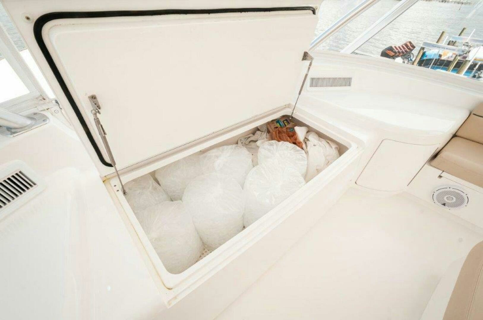 a group of white bags on a white surface aboard GUNNSLINGER Yacht for Sale