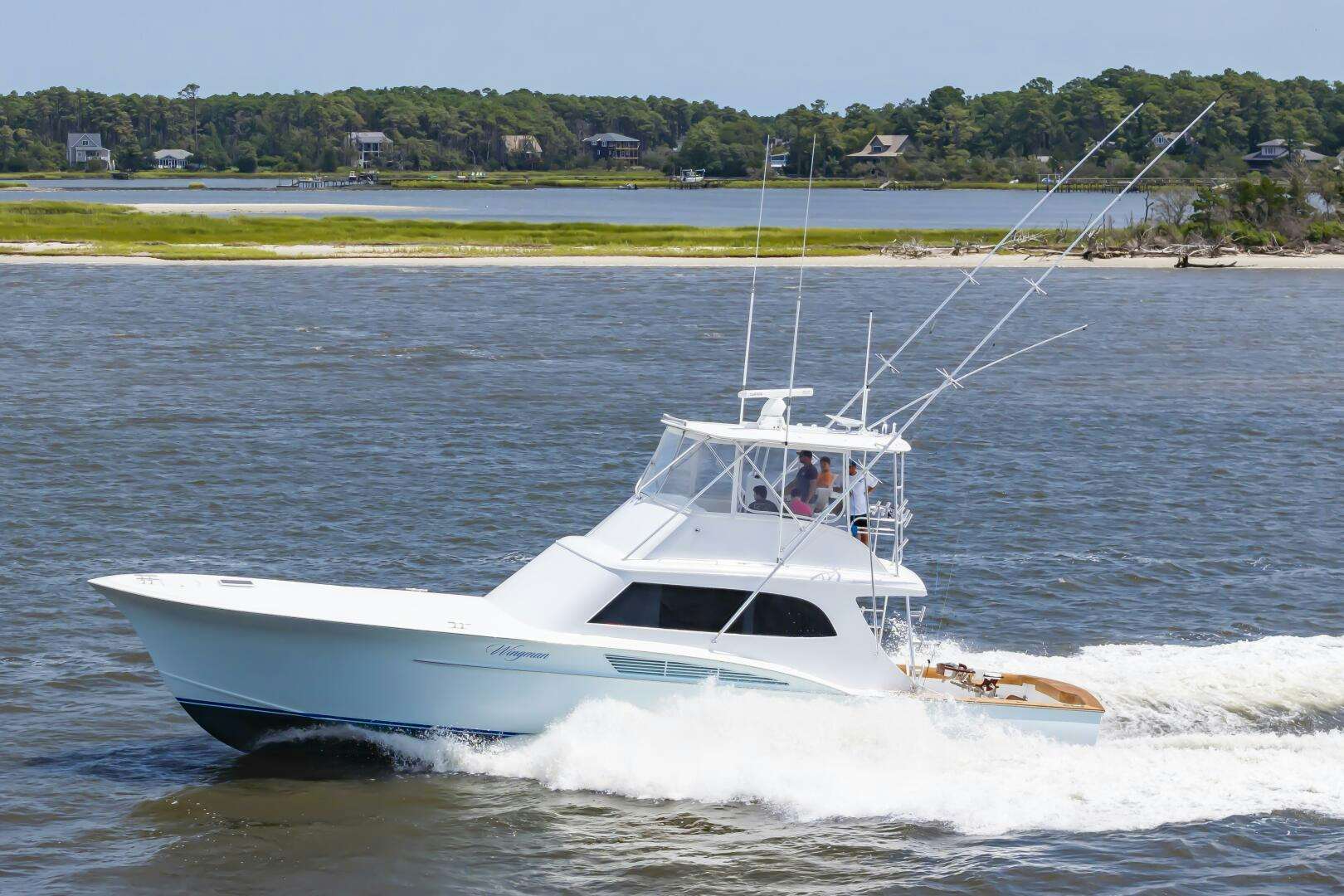 a boat on the water aboard WINGMAN Yacht for Sale