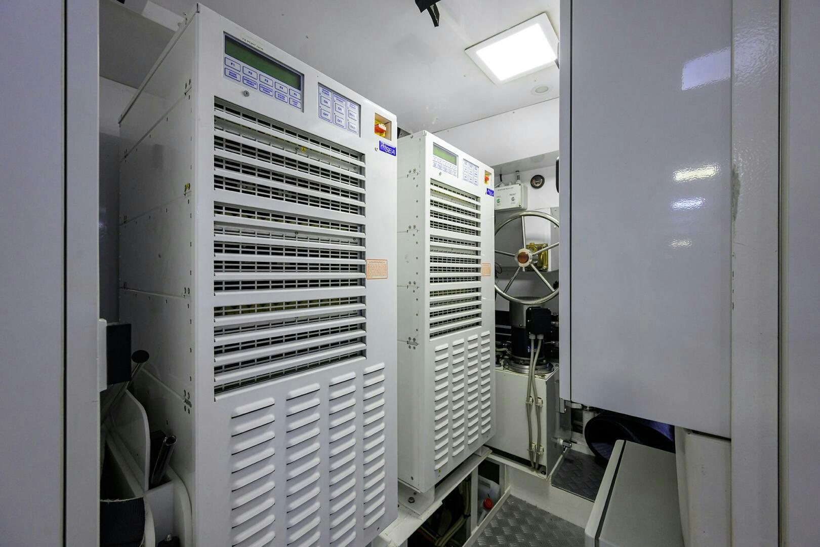 a machine with many wires aboard UPTIGHT Yacht for Sale