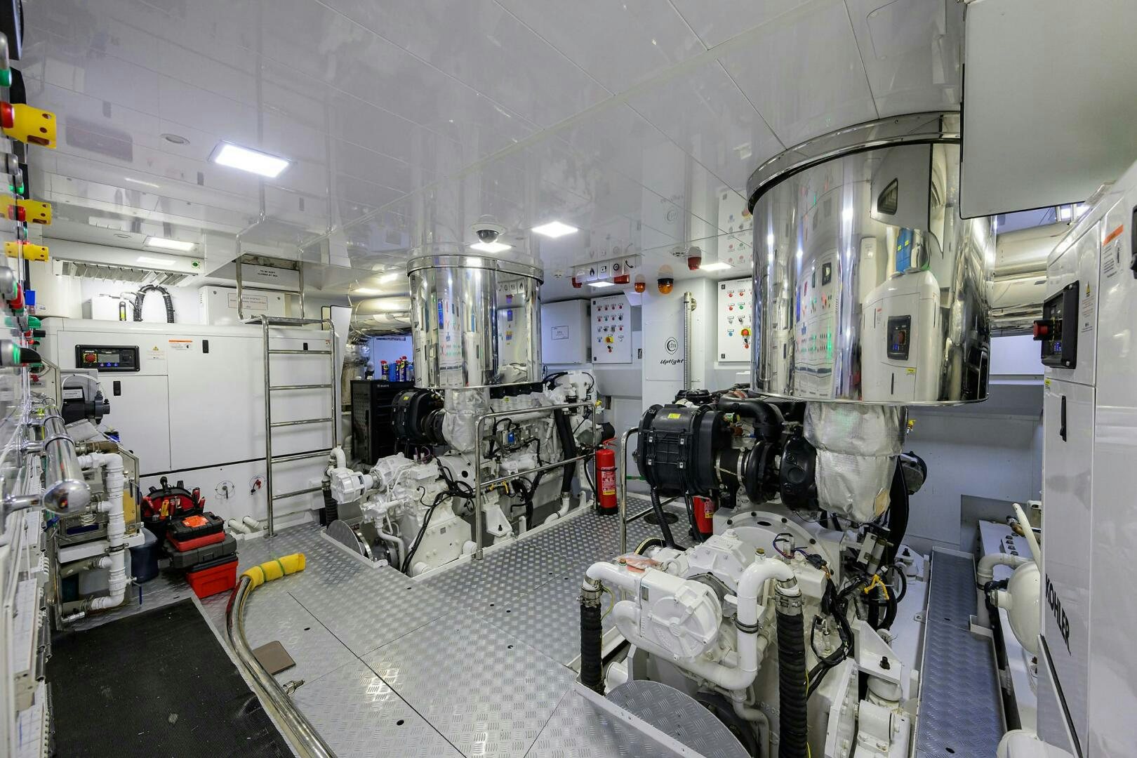 a room with machinery and equipment aboard UPTIGHT Yacht for Sale