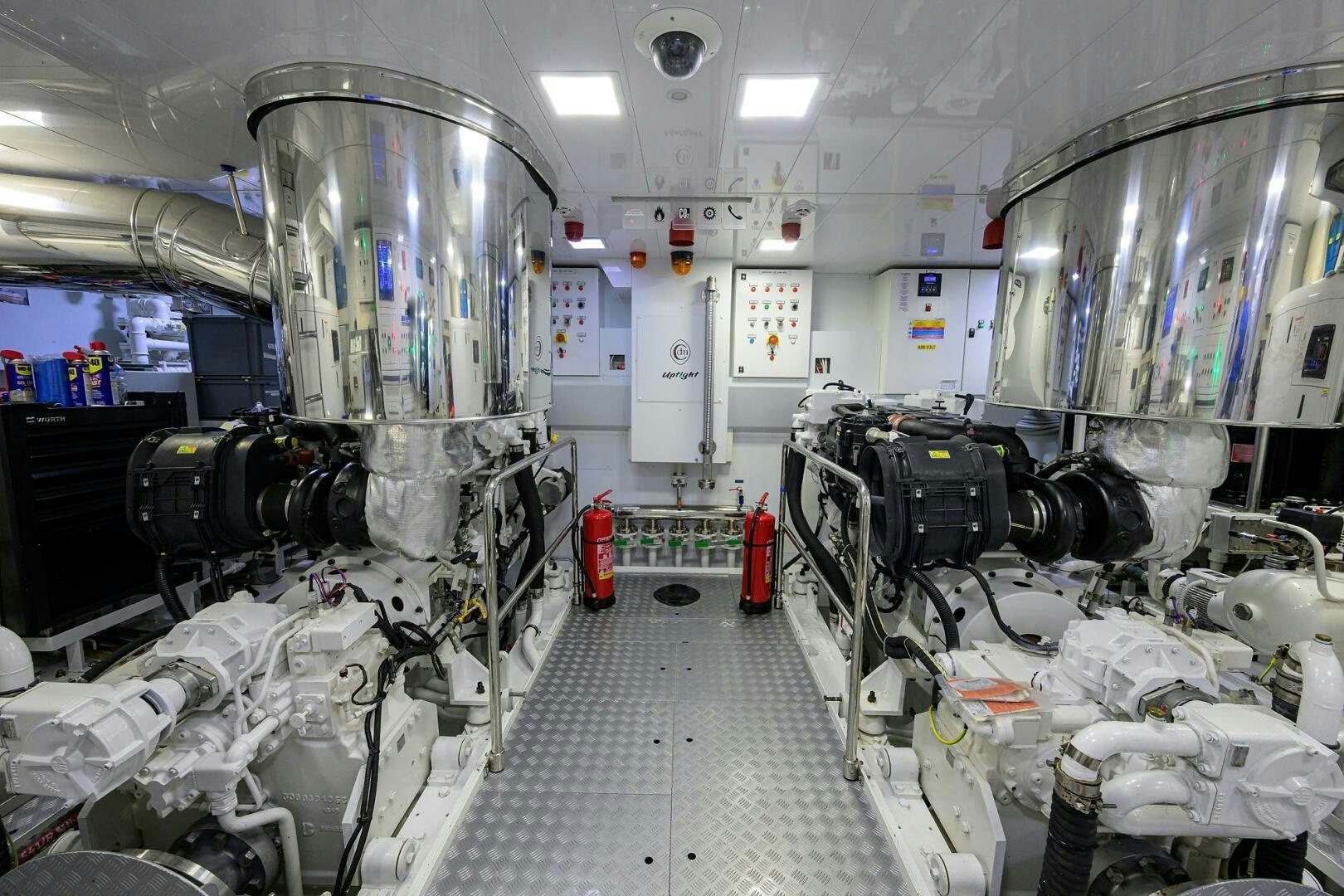 a room with machinery and equipment aboard UPTIGHT Yacht for Sale