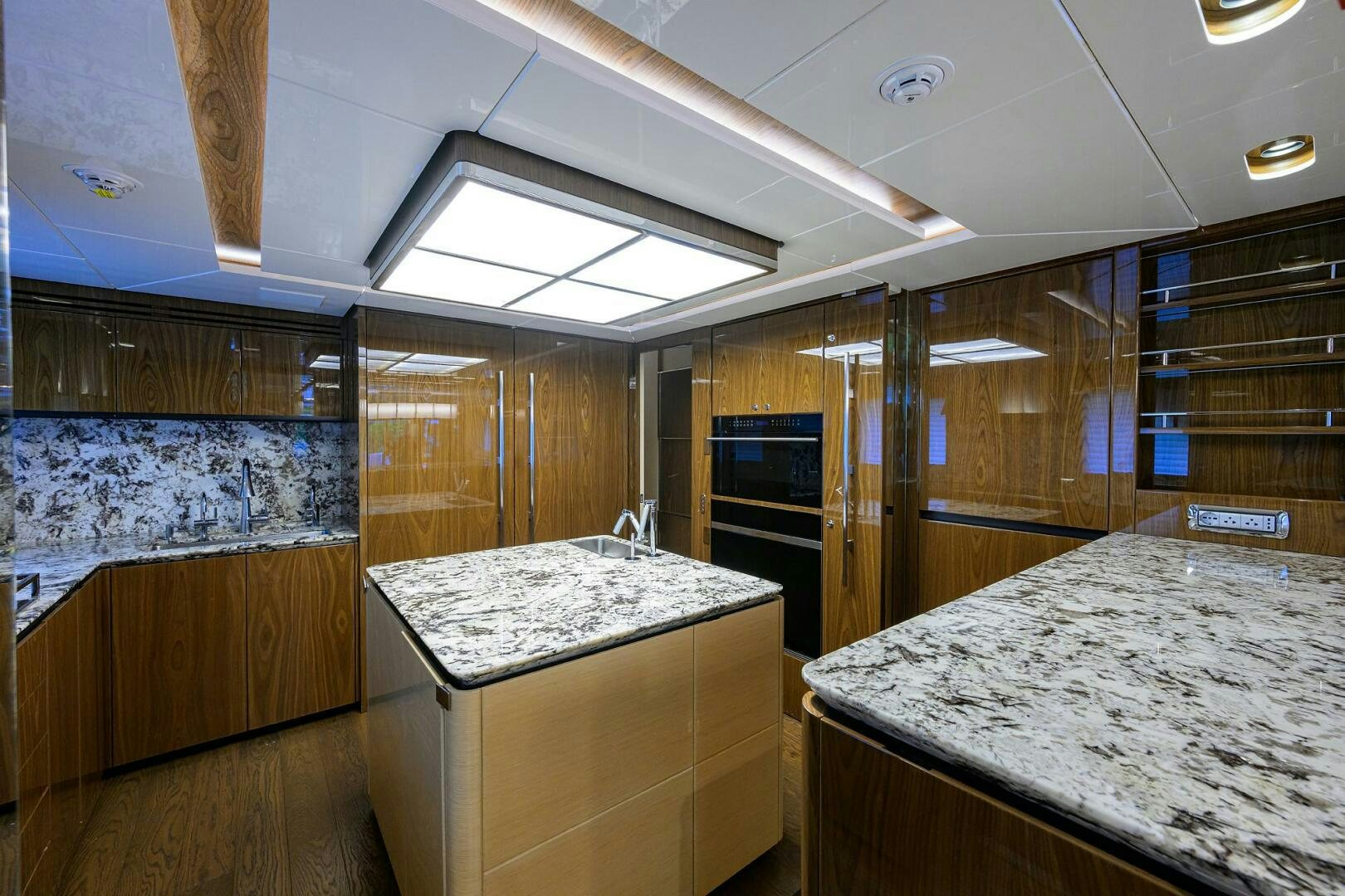a room with a table and a window aboard UPTIGHT Yacht for Sale
