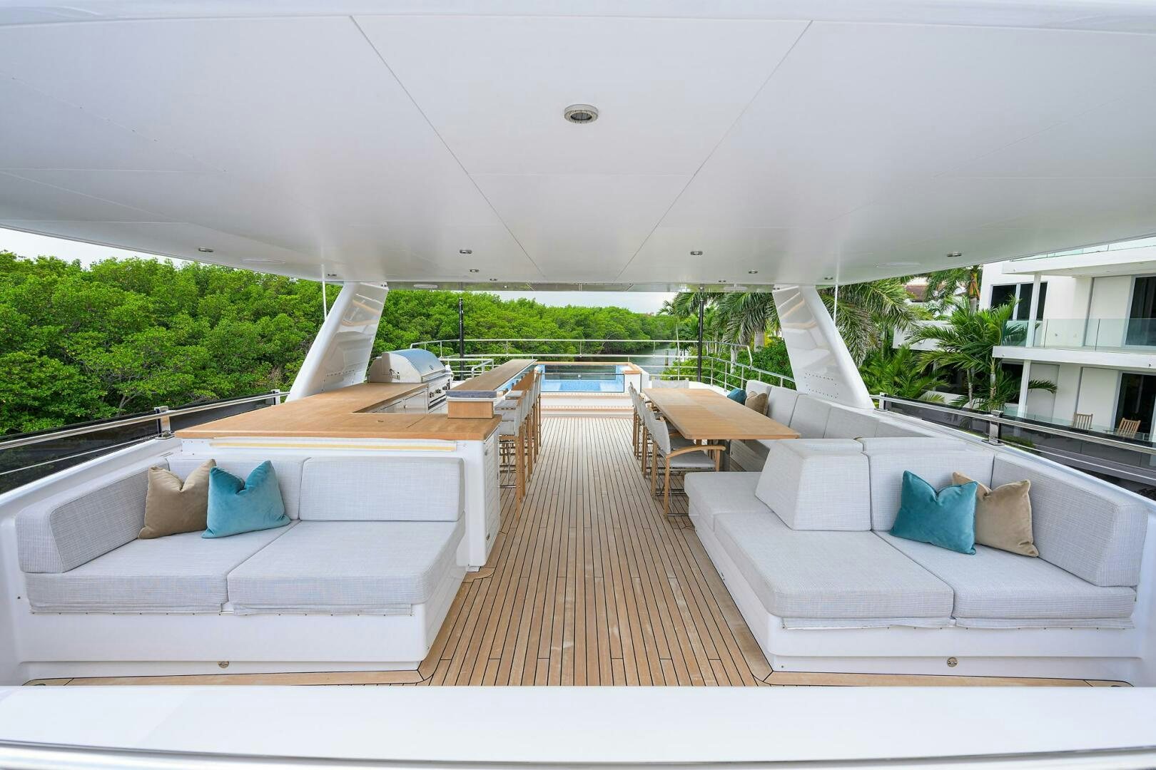 a large living room with a pool aboard UPTIGHT Yacht for Sale