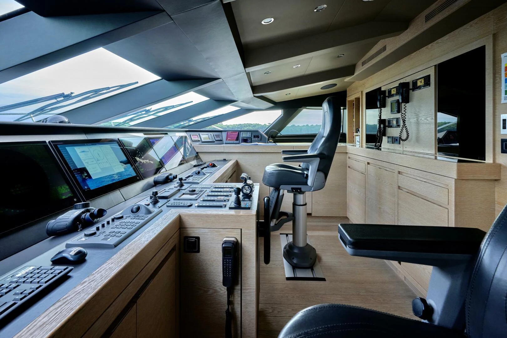 a room with a desk and computer aboard SANAM Yacht for Sale
