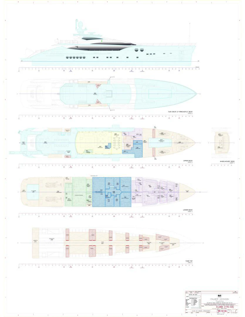 diagram aboard SANAM Yacht for Sale