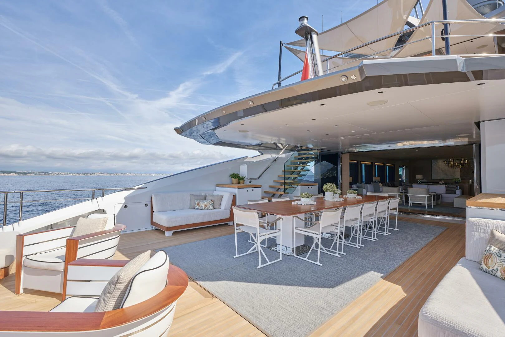 a boat on a deck aboard SANAM Yacht for Sale