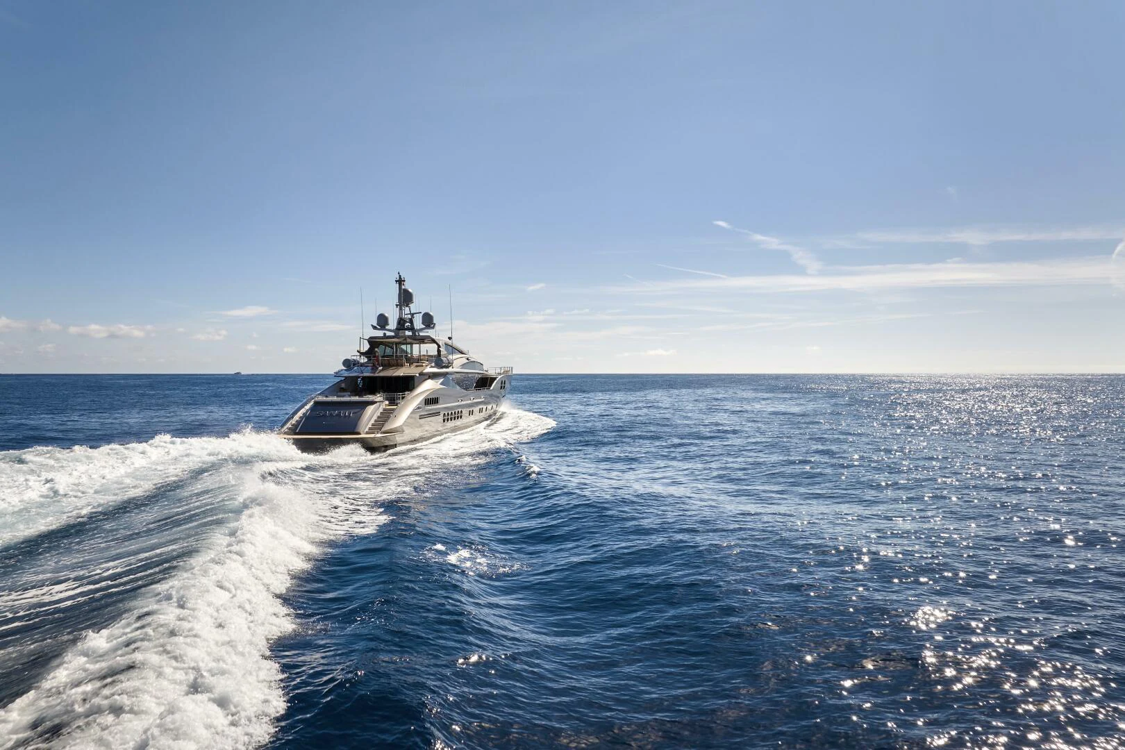 a boat on the water aboard SANAM Yacht for Sale