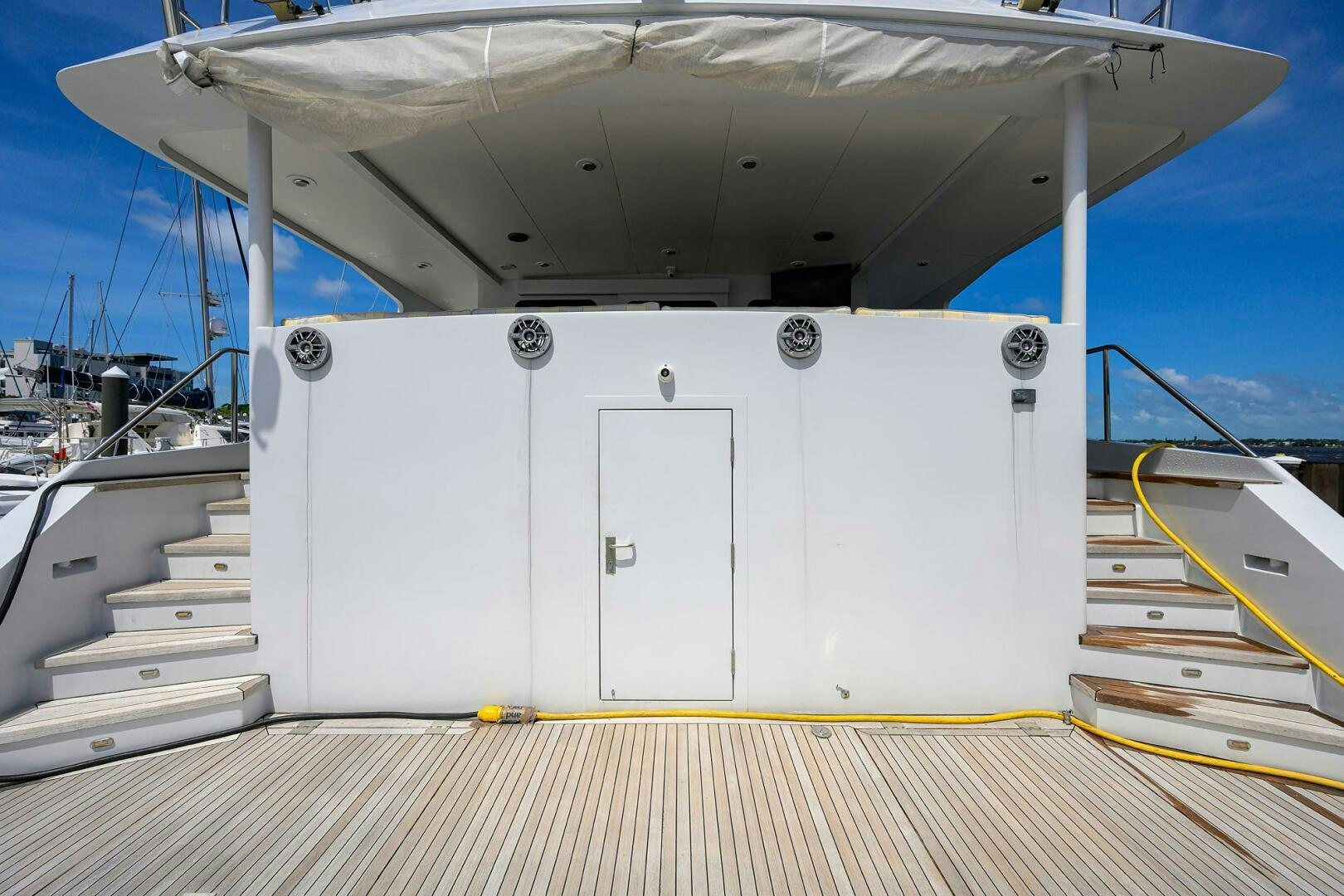 a white container on a deck aboard BUSINESS TRIP 2 Yacht for Sale