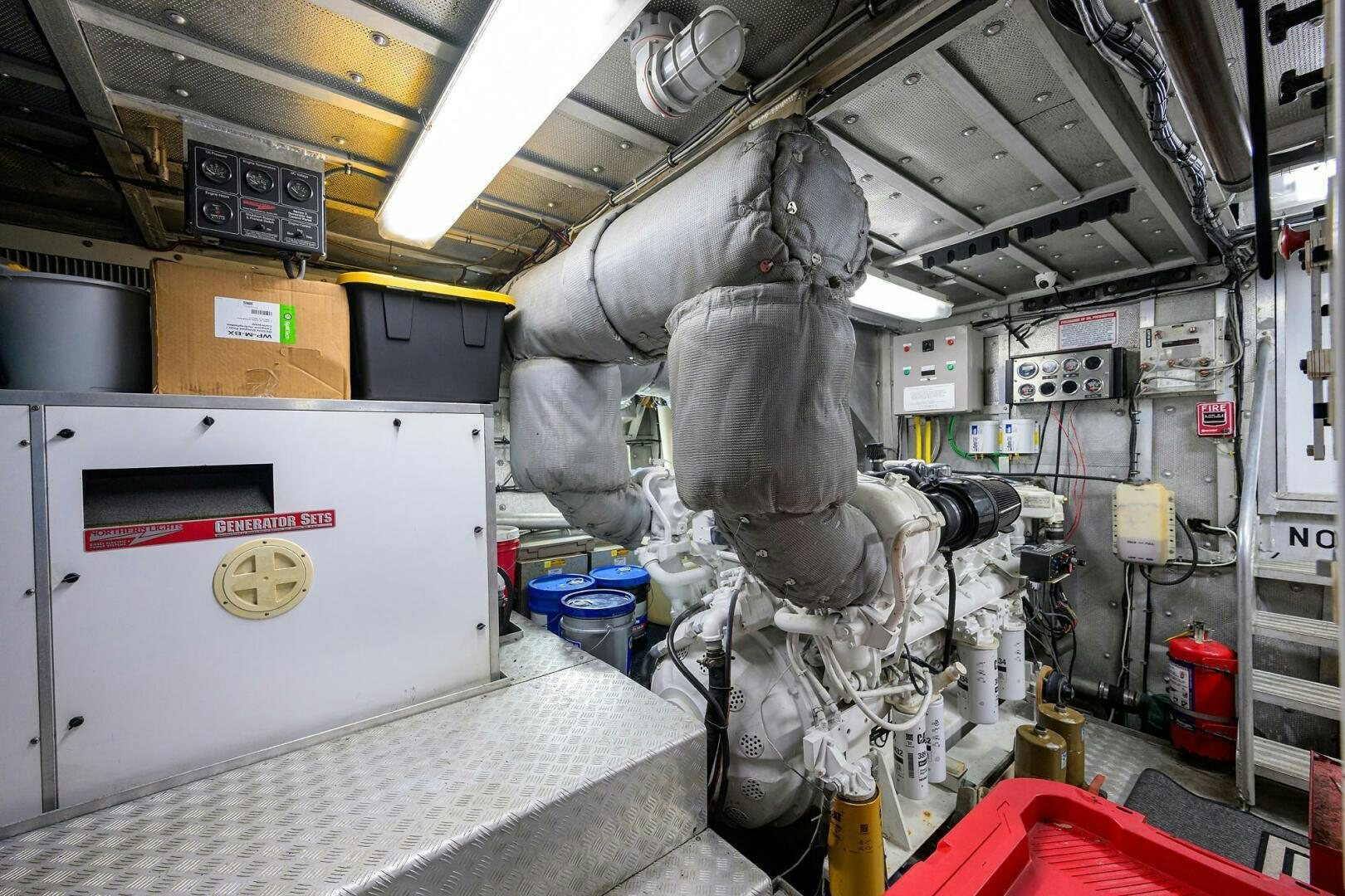 a large machine in a factory aboard BUSINESS TRIP 2 Yacht for Sale