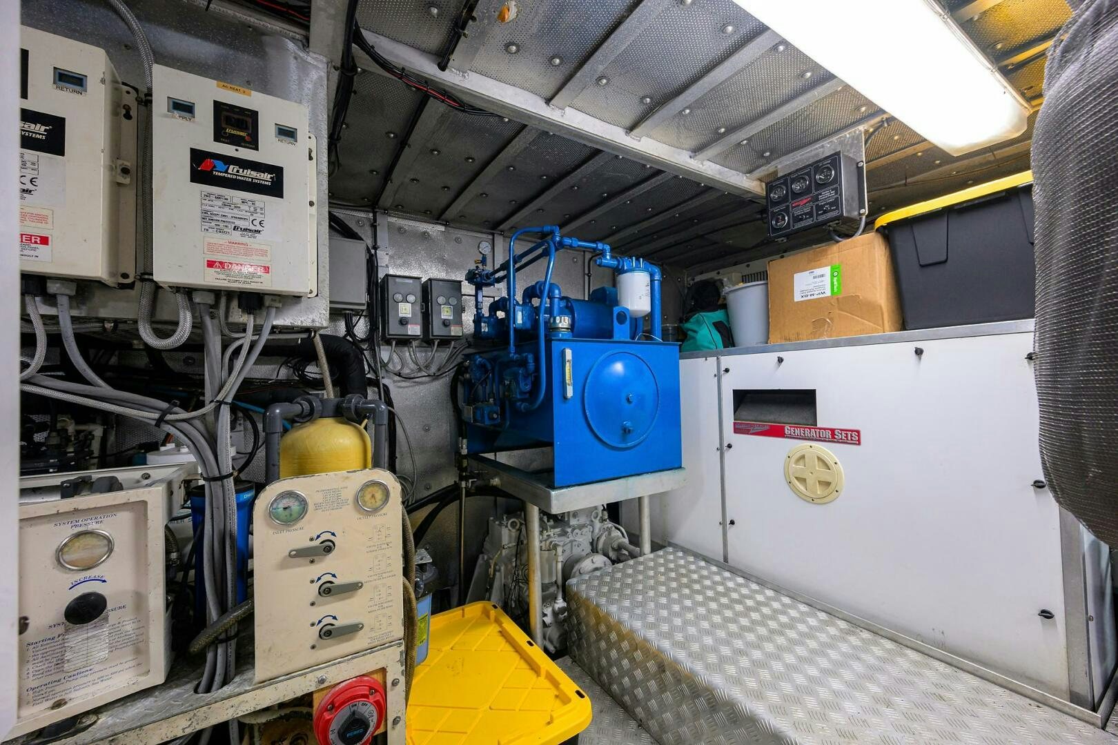 a room with machinery and equipment aboard BUSINESS TRIP 2 Yacht for Sale