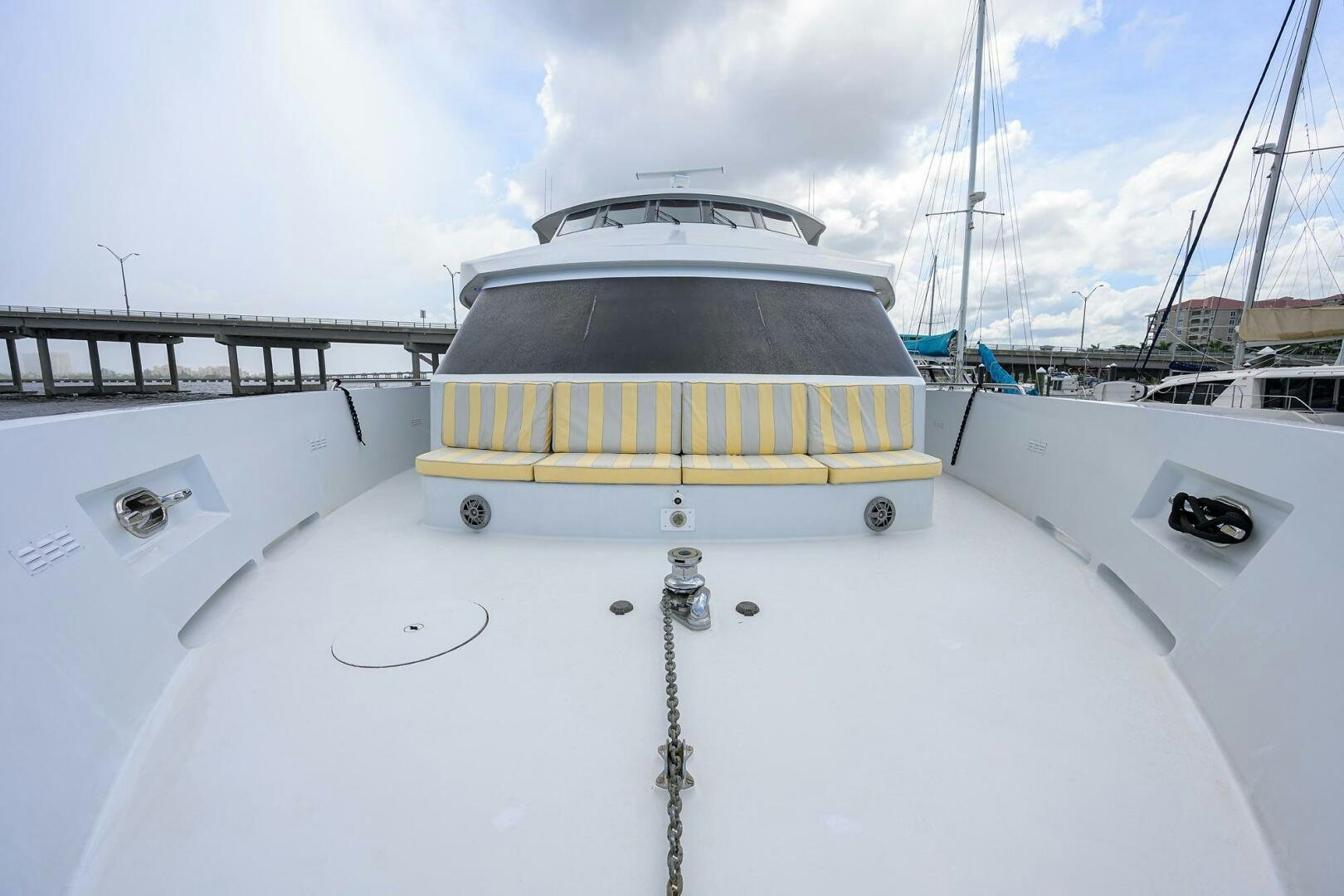 a boat on a snowy dock aboard BUSINESS TRIP 2 Yacht for Sale