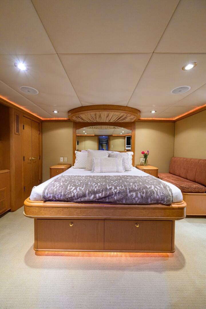a large bed in a hotel room aboard BUSINESS TRIP 2 Yacht for Sale