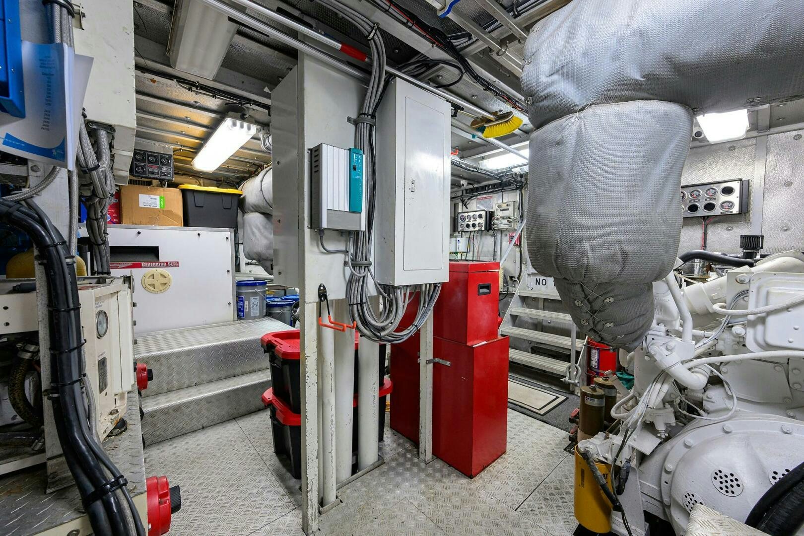 a large machine in a factory aboard BUSINESS TRIP 2 Yacht for Sale