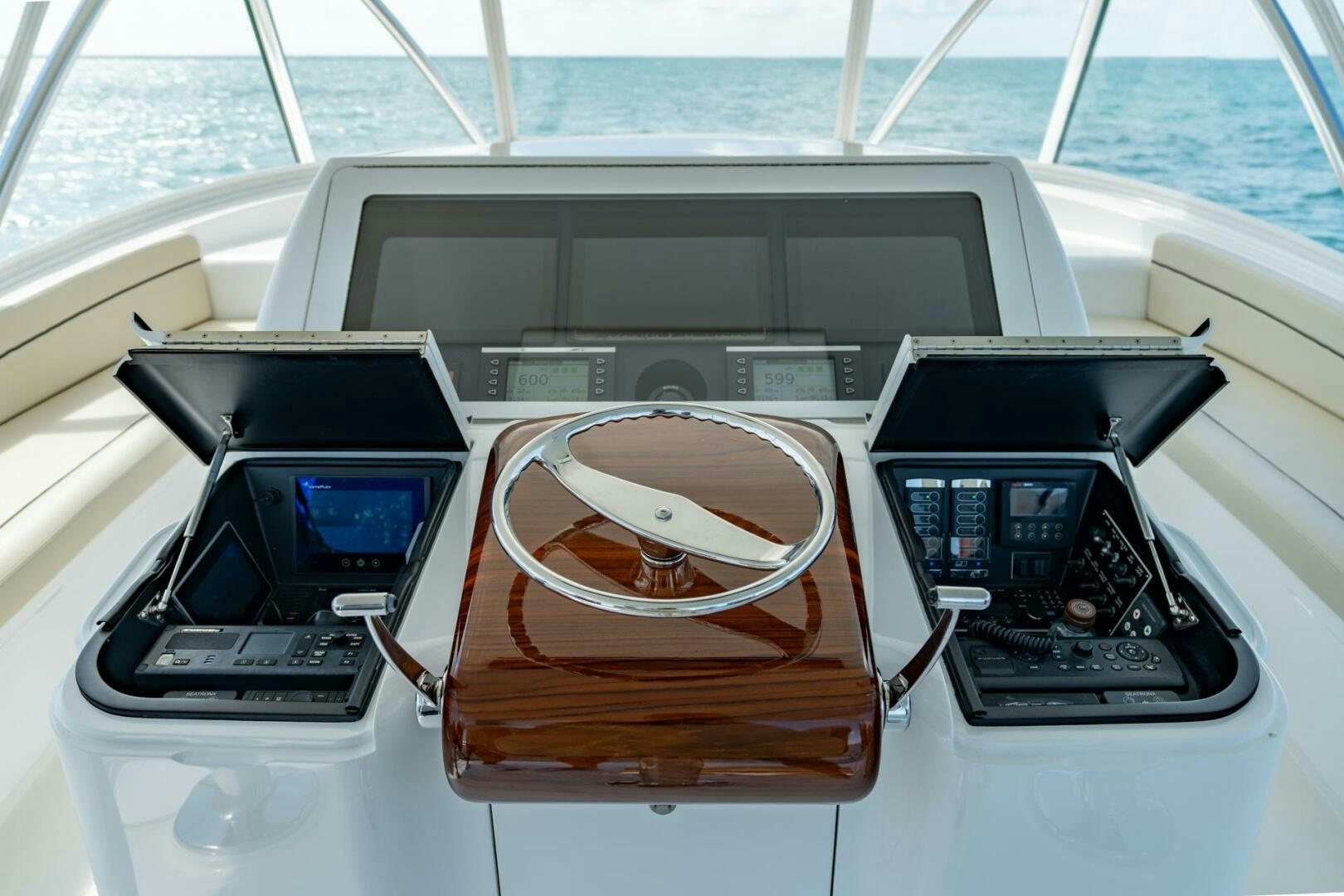 a boat with a couple of electronic devices on it aboard REEL CENTS Yacht for Sale
