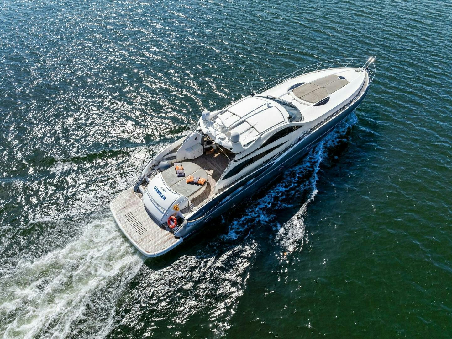 a boat in the water aboard GAMBLER Yacht for Sale