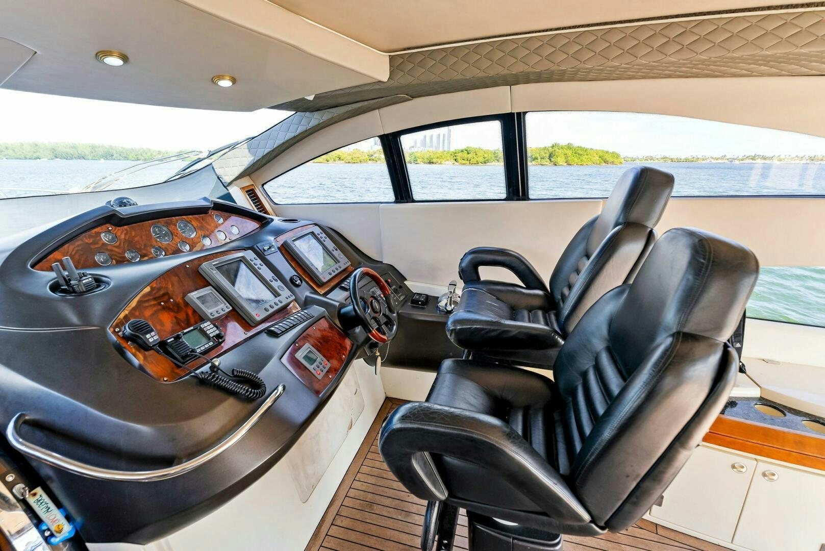inside of a car aboard GAMBLER Yacht for Sale