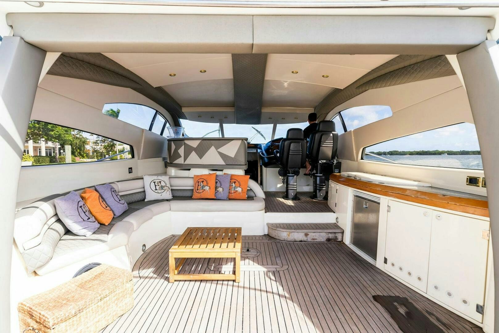 inside of a car aboard GAMBLER Yacht for Sale