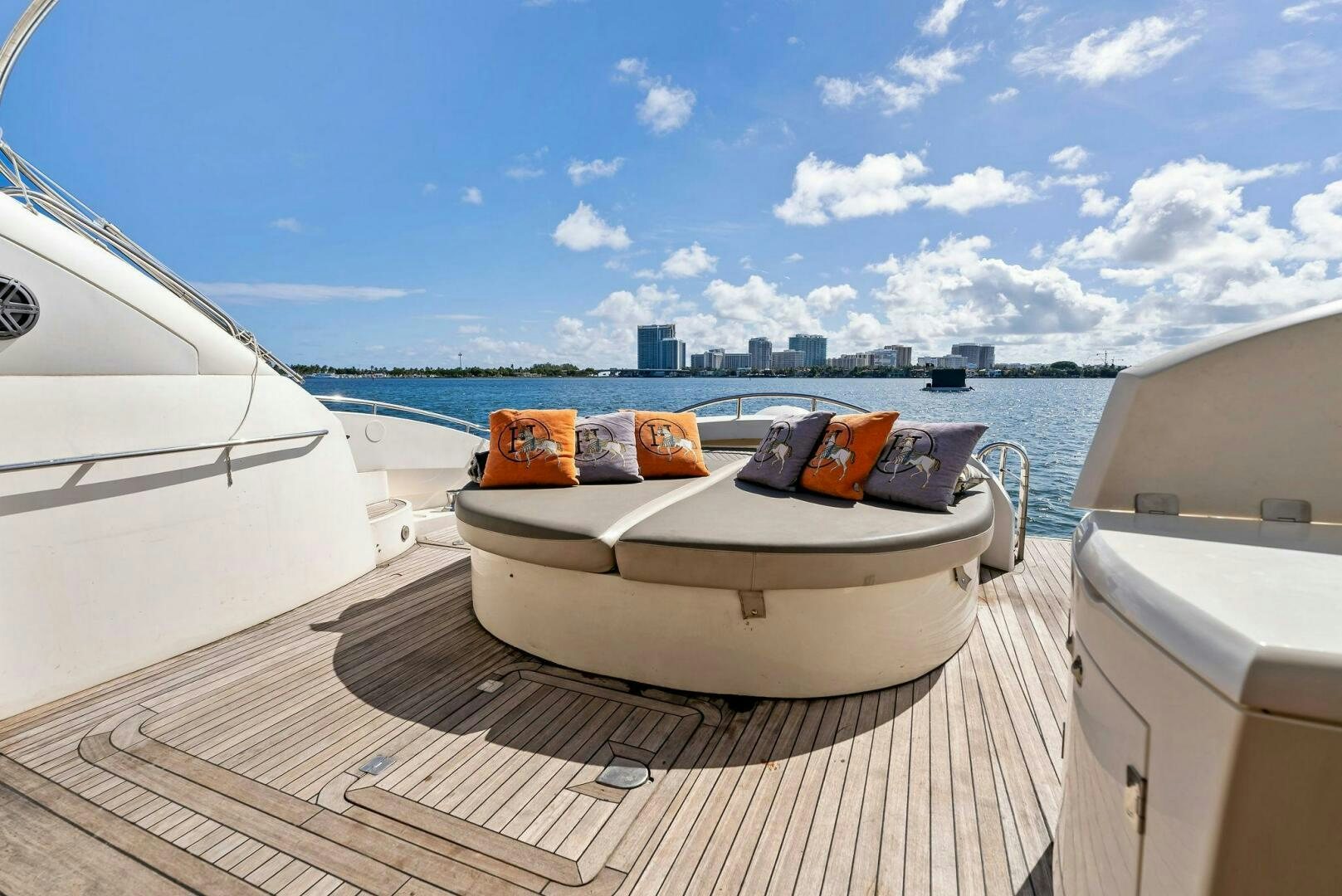 a boat on a deck aboard GAMBLER Yacht for Sale