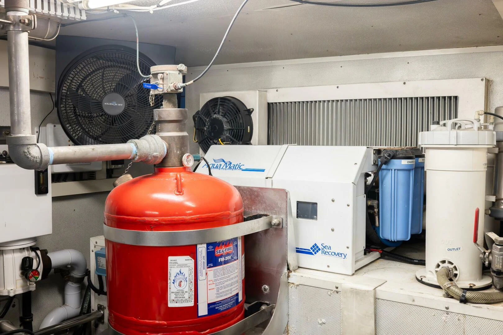 a machine with a fan aboard OCEAN 1 Yacht for Sale