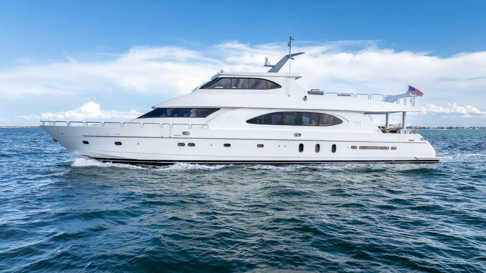 a white yacht in the water aboard OCEAN 1 Yacht for Sale