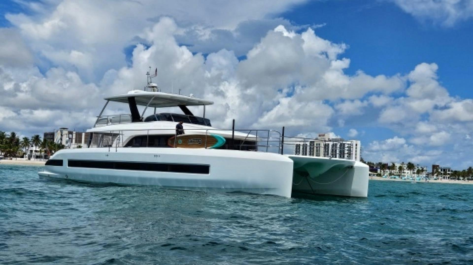 a boat in the water aboard SUNLOVE Yacht for Sale