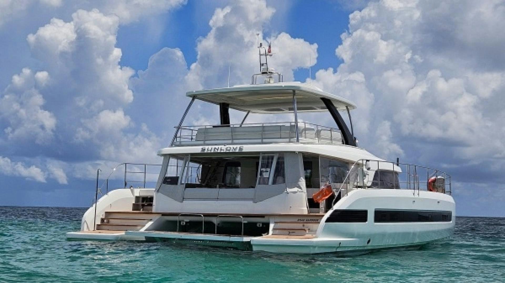 a boat in the water aboard SUNLOVE Yacht for Sale
