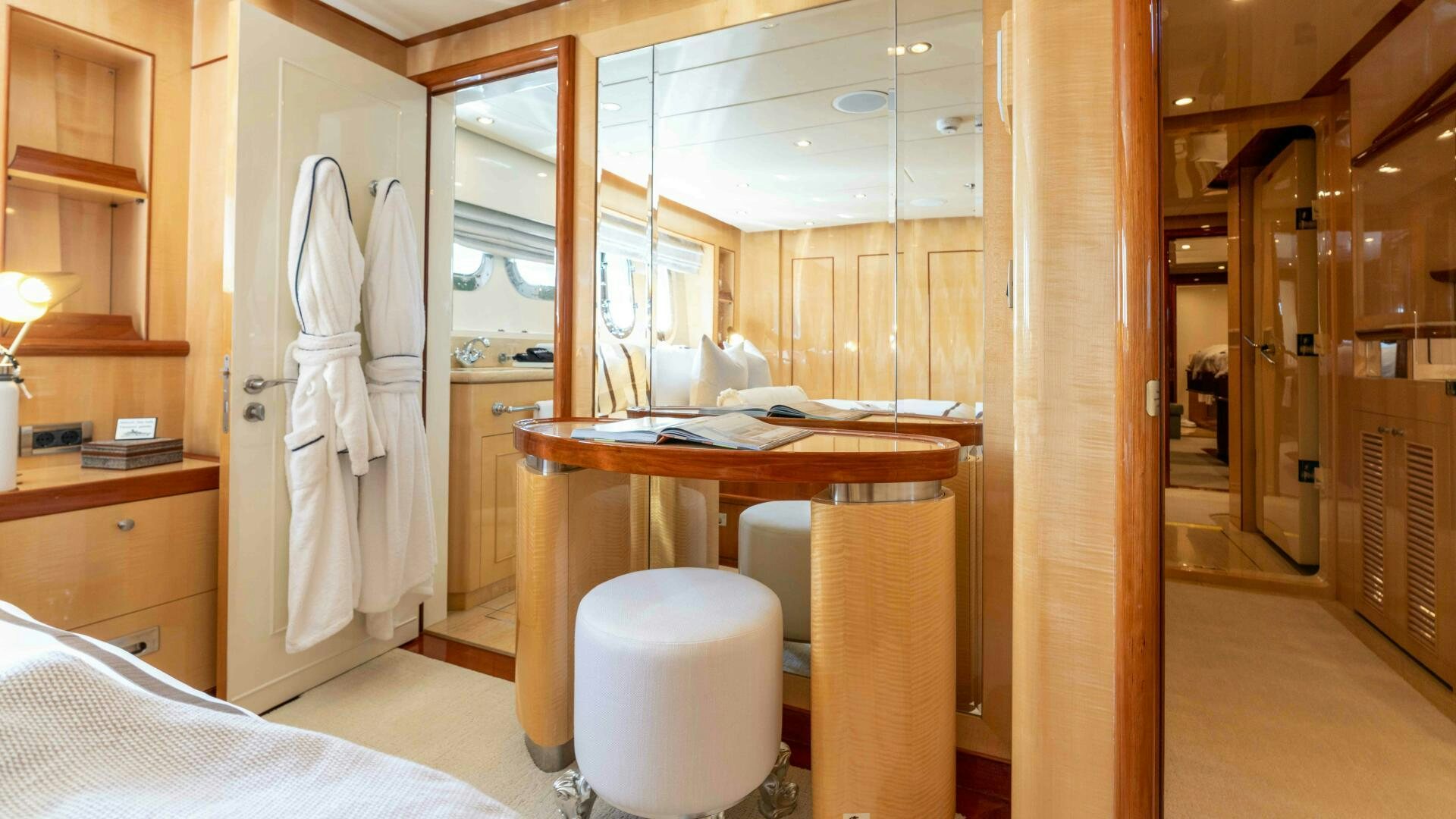 a room with a desk and a chair aboard STAY SALTY Yacht for Sale