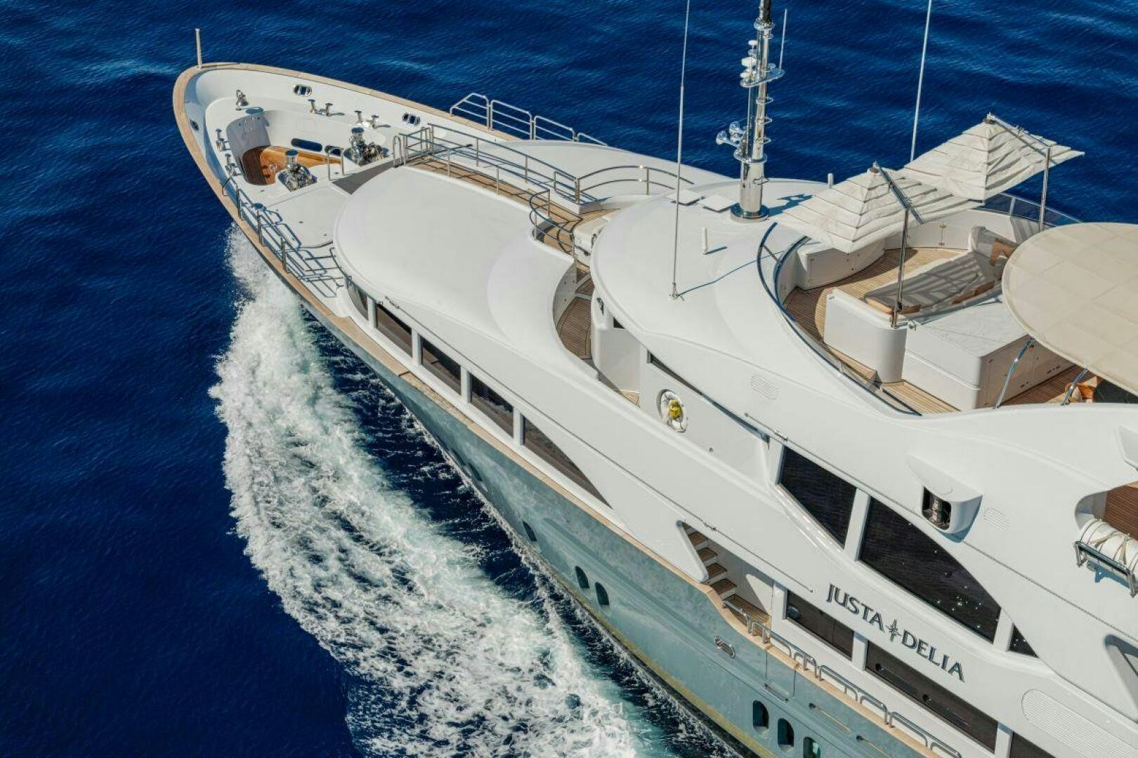 a large white ship aboard JUSTA DELIA Yacht for Sale