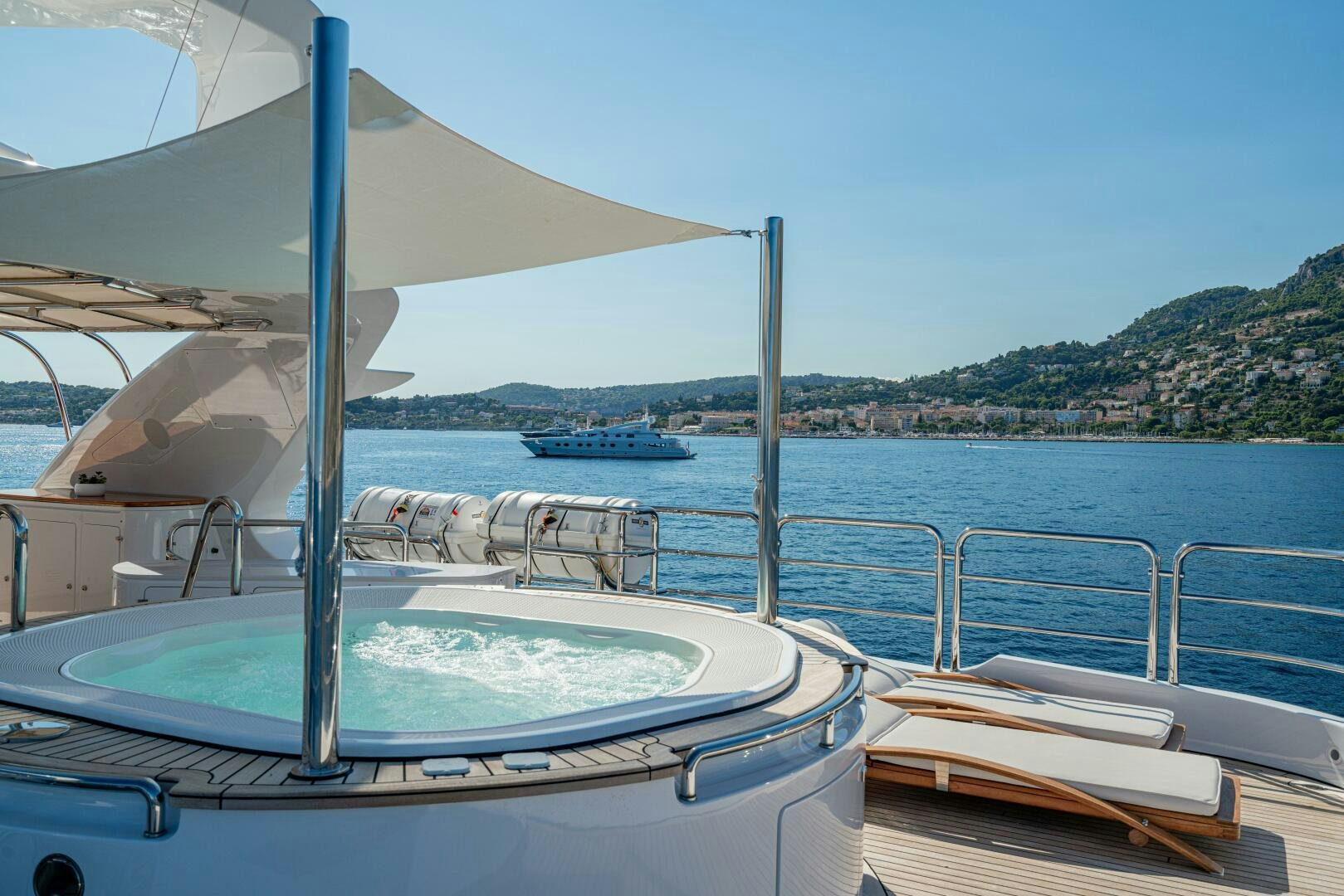 a boat on the water aboard JUSTA DELIA Yacht for Sale