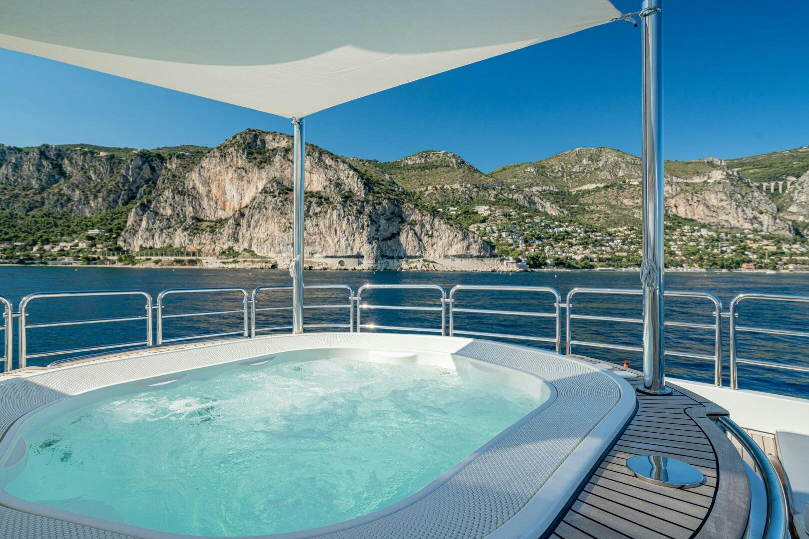 a pool on a deck aboard JUSTA DELIA Yacht for Sale