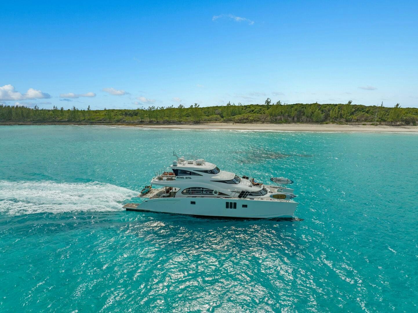 a boat on the water aboard ROYAL RITA Yacht for Sale