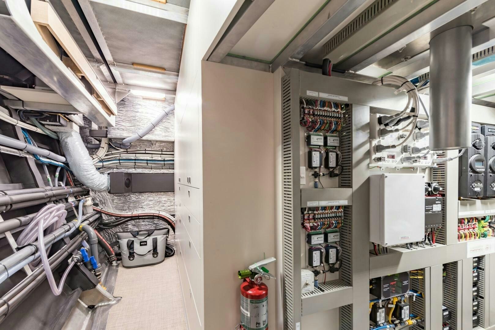 a room with equipment and tools aboard BUFFALO NICKEL Yacht for Sale