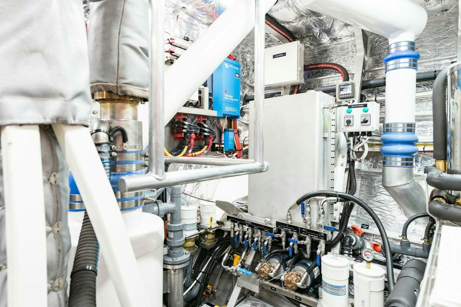 close-up of several machines aboard BUFFALO NICKEL Yacht for Sale