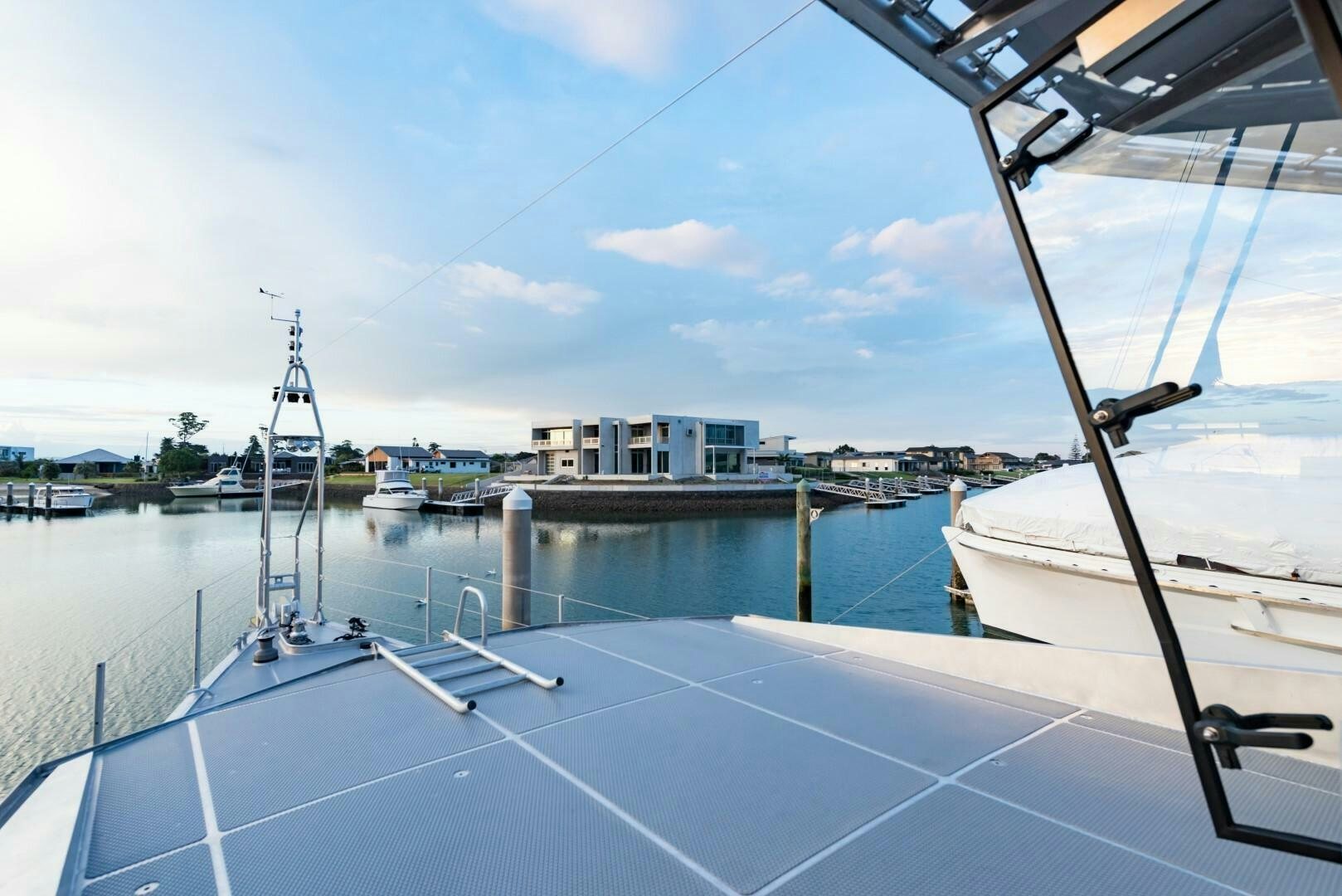 a large pool with boats aboard BUFFALO NICKEL Yacht for Sale